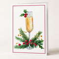 Champagne Christmas card set of 4